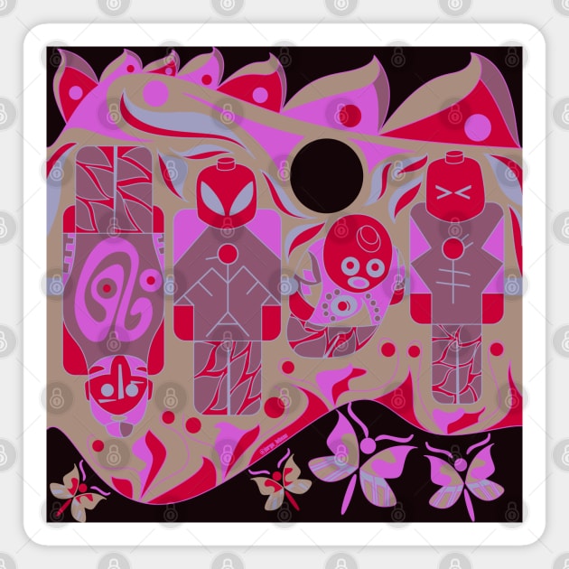 alien soccer floral pattern ecopop Magnet by jorge_lebeau